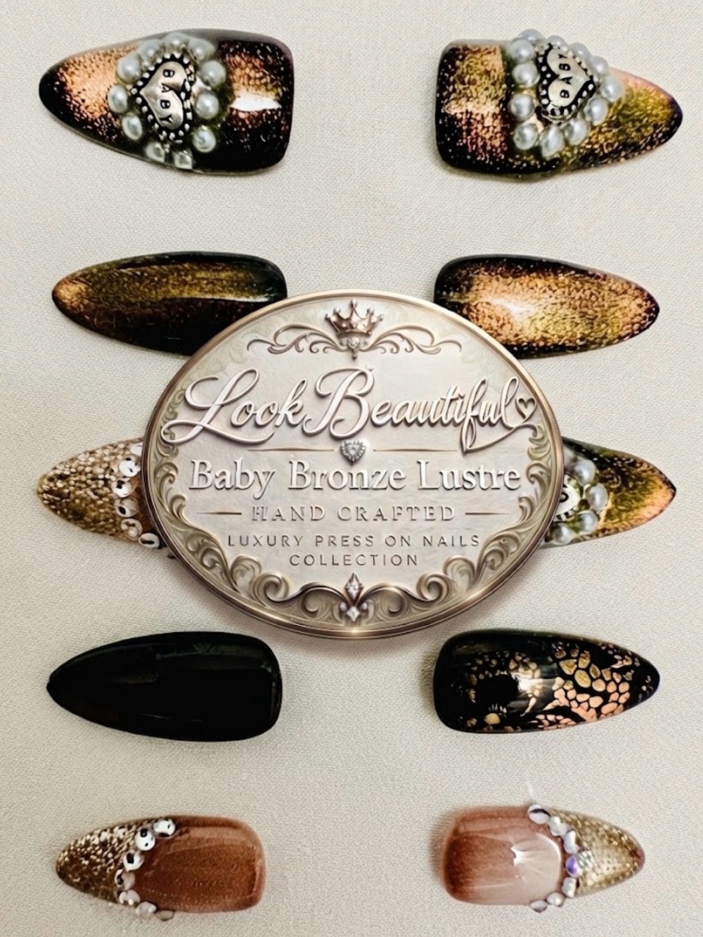 Look Beautiful Luxury Baby Bronze Lustre reusable nails